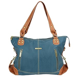 3.    timi & leslie Kate 7-Piece Diaper Bag Set (Dark Teal/Saddle) 