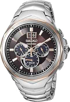 seiko silver dial 2 tone chrono coutura watch