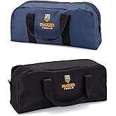 Rugged Tools Tool Bag Combo - Includes 1 Small & 1 Medium Toolbag - Organizer Tote Bags for Electrician, Plumbing, Gardening, HVAC & More