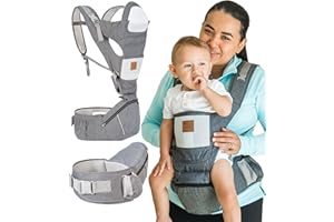 TICO GOODS Baby Carrier with Hip Seat- 6 in 1 Baby Carrier with Seat and Head Support Newborn to Toddler, Baby Carrier Backpack for Men, Kangaroo Baby Carrier 25-60 lbs