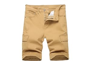 JUNBAOSS Men's Slim Fit Stretch Denim Shorts Ripped Skinny Jean Shorts for Men,Fashion Straight Comfort Flex Waist Short