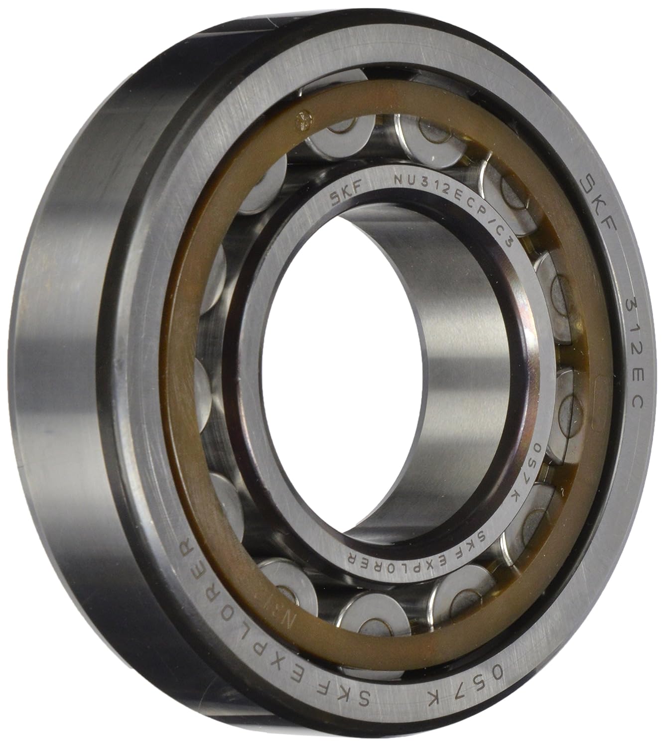 SKF NU 312 ECP/C3 Cylindrical Roller Bearing, Single Row, Removable