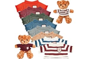 Sratte 8 Pcs Doll Clothes Plush Bear Clothes Cute Stuffed Animal Doll Accessories Bear Sweater Outfit Fit Most 14-18 Inch Christmas Bears Animal Plush Dolls Stuffed Toys Gift