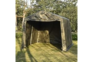 walnest Auto Storage Shelter Car Garage Steel Heavy Duty Carport Canopy Metal Frame Tent Waterproof (10×10×8ft, Gray)