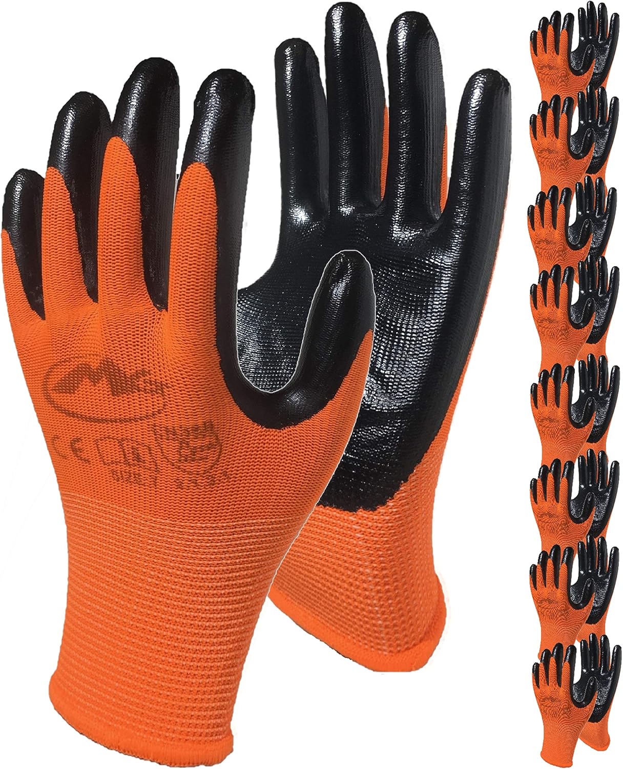 Work Gloves PU COATED DEXTERITY BLACK NYLON GLOVE PAIR SAFETY WORK