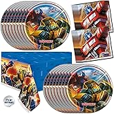 Transformers Birthday Decorations for Birthday Party | Tablecloth, 16 Plates, 16 Napkins | Officially Licensed