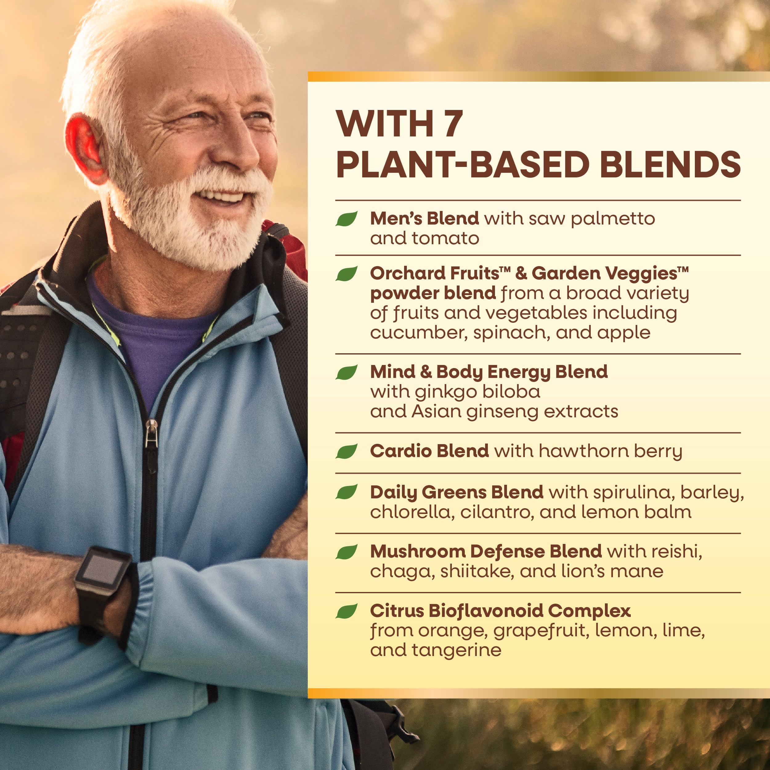 Nature's Way Alive! Men’s 50+ Daily Ultra Multivitamin, High Potency Formula, Supports Healthy Brain, Eyes & Heart*, with Methylated B12, Gluten-Free, 60 Tablets (Packaging May Vary)