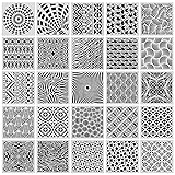 25-Pack Geometric Stencils 6 x 6 Inch Painting