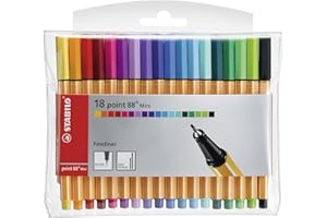 STABILO Fineliner point 88 MINI - Wallet of 18 - Assorted Colors