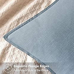 MIULEE Decorative Linen Euro Sham Pillow Covers