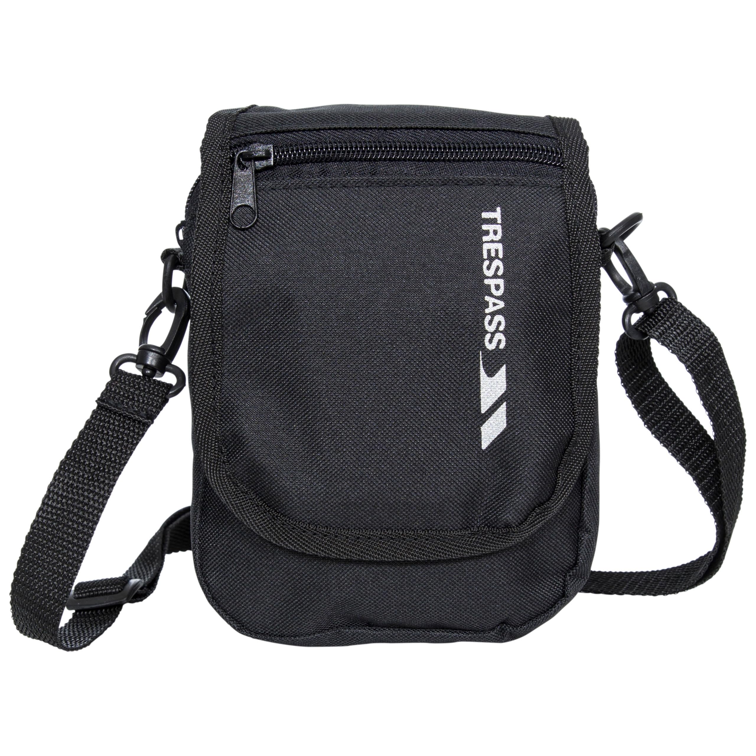 Trespass Helicon Black Travel Mens Shoulder Bag Crossbody in White & Black