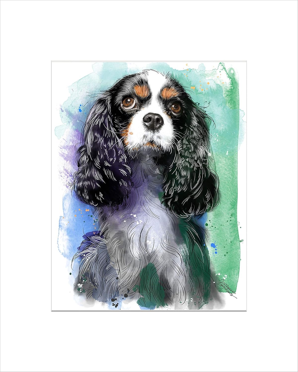 cavalier king charles spaniel painting