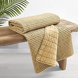 Levtex Home - Mills Waffle - Throw - Ochre Cotton