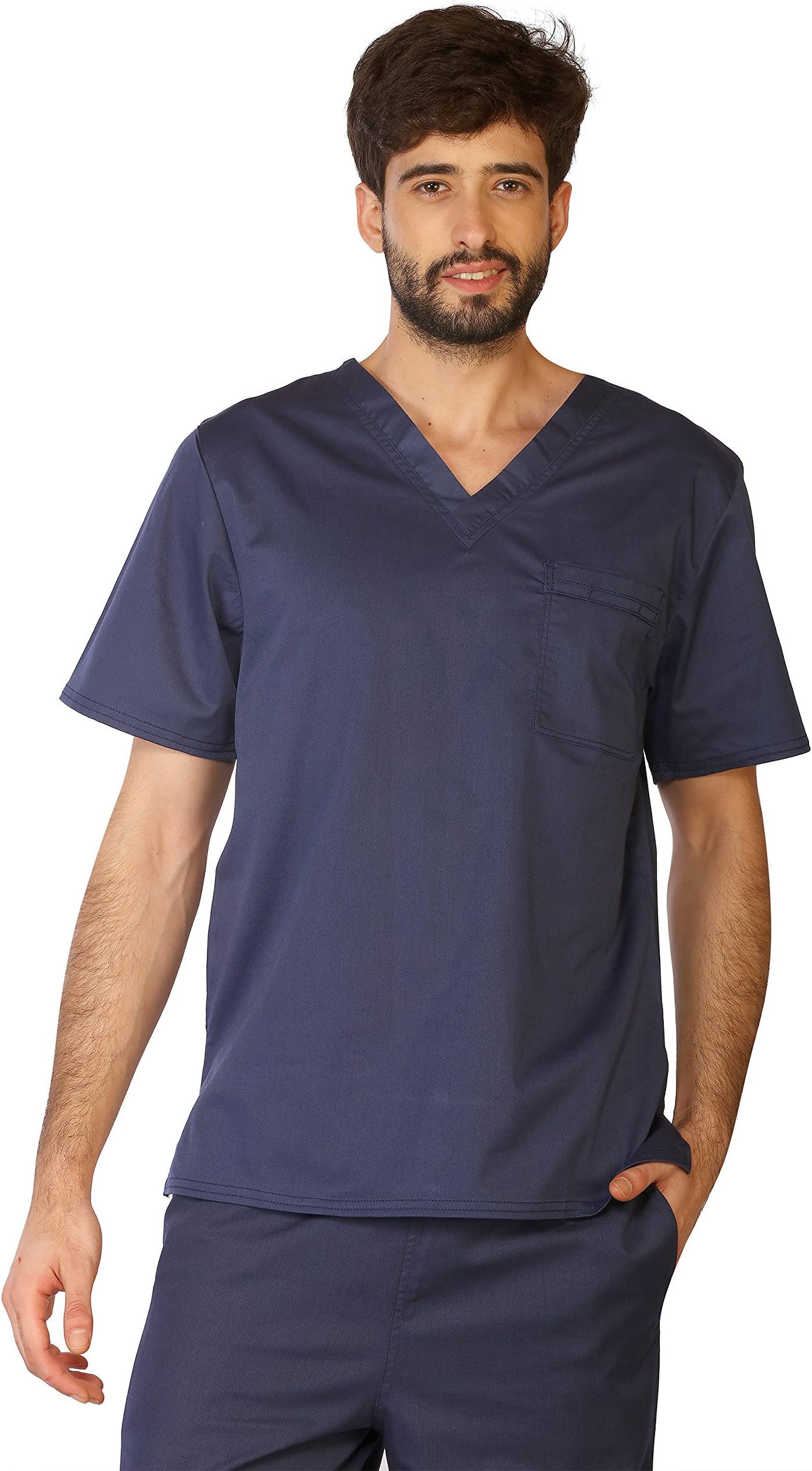 LifeThreads Contego Men's Scrub Top - Fluid Resistant - Unisex - Navy Blue - X-Large