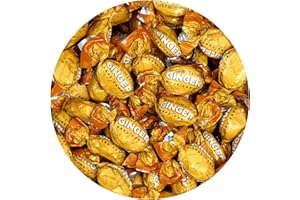 THE HAMPTON CANDY COMPANY Ginger Candy, 1 Pound Bulk Candy (Approx. 90 pcs.), Hard Ginger Candy For Nausea Relief And Digestion, Individually Wrapped Candies