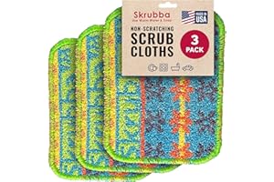 Wet-it! Skrubba 3-Pack Reusable Dish Scrubbers – Non-Scratch Scouring Pads for Kitchen & Household – Eco-Friendly, Dishwasher Safe Scrub Sponges for Dishes, Pots & Pans (Vogue)