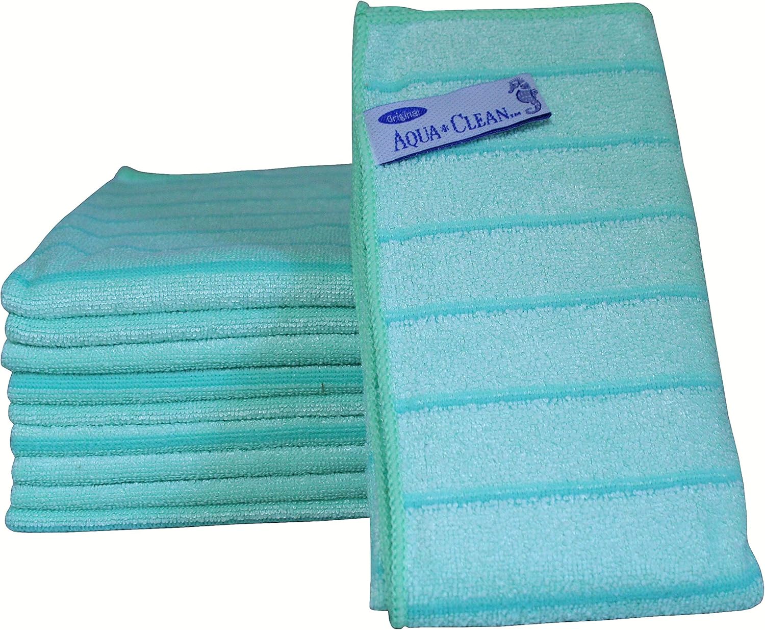 AQUA CLEAN Microfaser Reinigungstücher mit Kraftstreifen 10-tlg. (Grün ...