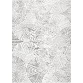 Town & Country Luxe Maya Soft Arches Neutral Indoor Area Rug with High-Low Texture, Grey, 7'10"x10'2"