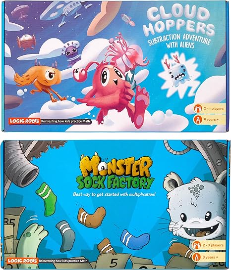 Amazon Logic Roots 2算数ゲーム 子供用 足し算と引き算ゲーム 乗算テーブルゲーム 5歳以上の子供向け教育ゲーム 1級以上に最適 ボードゲーム おもちゃ