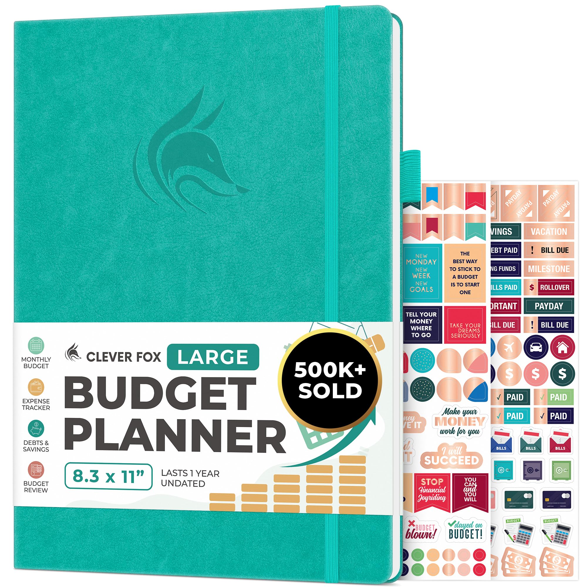 Clever Fox Budget Planner - Expense Tracker Notebook. Monthly Budgeting Organizer, Finance Logbook & Accounts Book, Bill Tracker, A4 (Aquamarine)