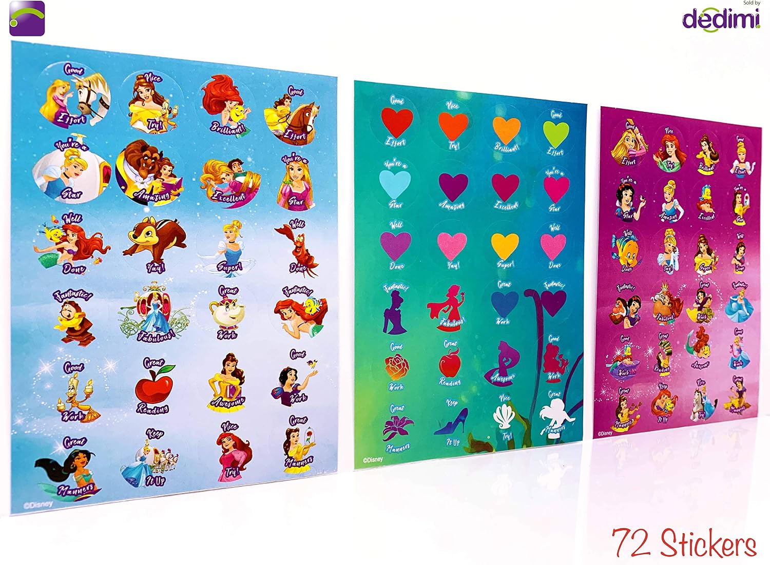 Disney Princess Reward Chart with Stickers - 2 Reward Charts 72 Reward Stickers 1 Pen 4 Princesses Cut Out - Behaviour Charts for Children & Toddlers - Potty Training - Kids Weekly Planner - Image 4