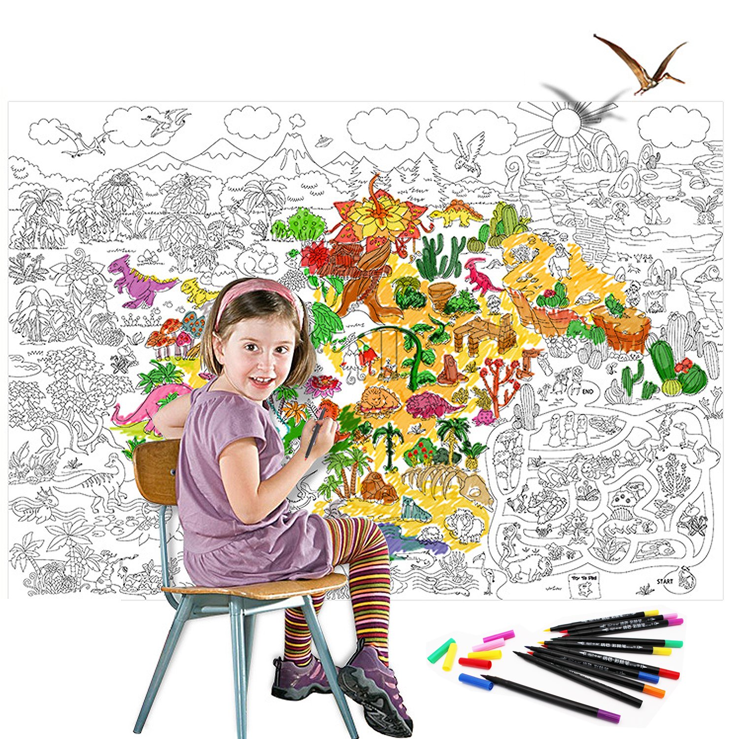 Dual Tip Watercolor Art Markers Brush Pen - 100% Acid-free /Non-toxic Ink - Best for Coloring Book Painting Drawing Sketching Journaling Writing Lettering - 36 Colors No Duplicates