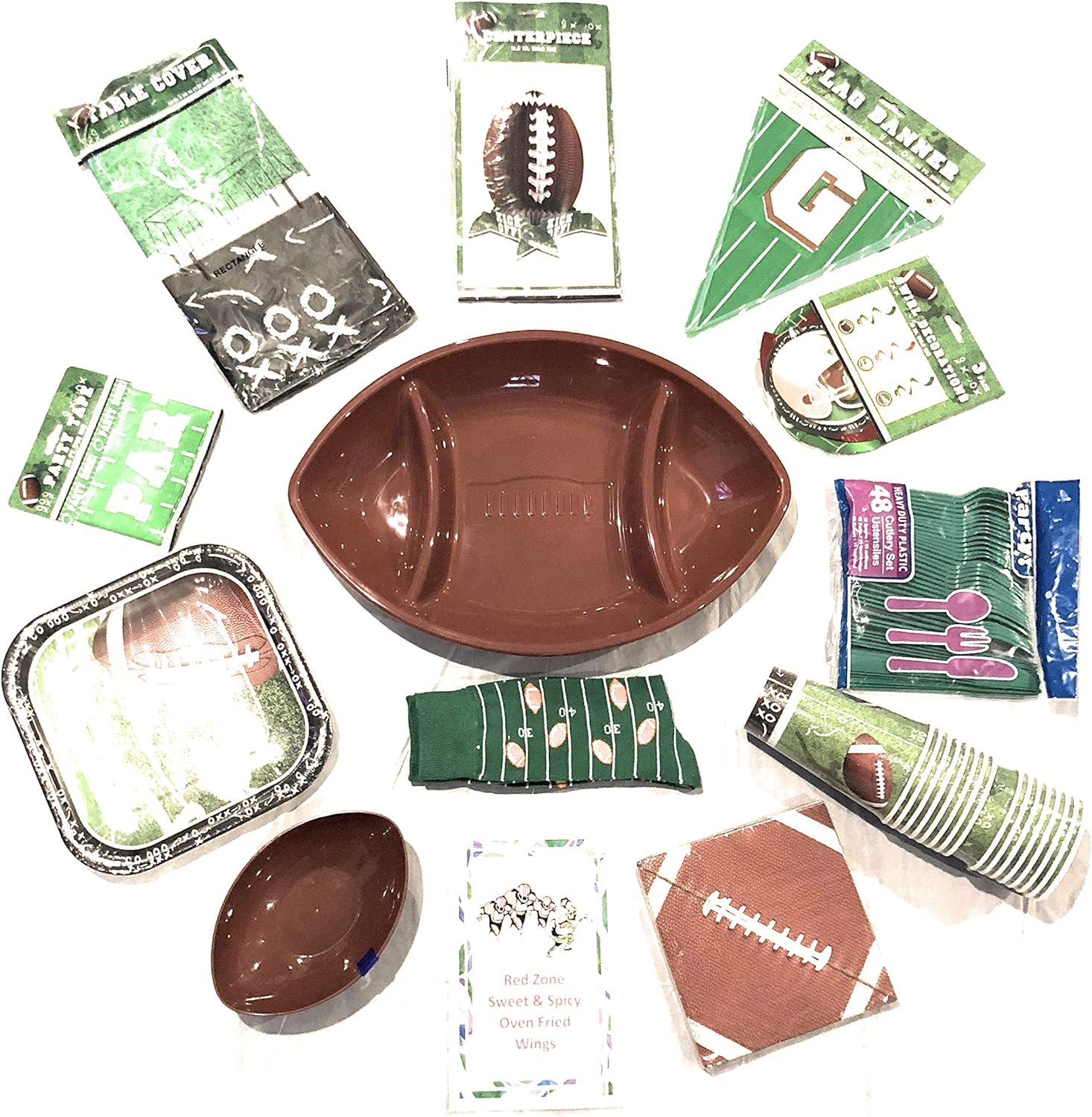 Football Party Supplies Tailgating Bundle for 14 Plus, 110