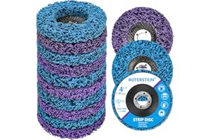 ROTERSTEIN 10 Pack Strip Discs Stripping Wheel 4.5 inch for Angle Grinder Clean and Remove Paint Coating Rust Welds Oxidation (4-1/2" x 7/8")