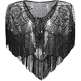 BABEYOND 1920s Shawl Wraps Gatsby Beaded Evening Cape Bridal Shawl for Evening Dresses Wedding Party