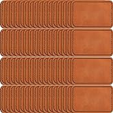 Dunzy 60 Pcs Blank Leatherette Hat Patch with Adhesive Rectangle Leather Hat Patches Rustic Faux Iron on for Fabric Repair Cu