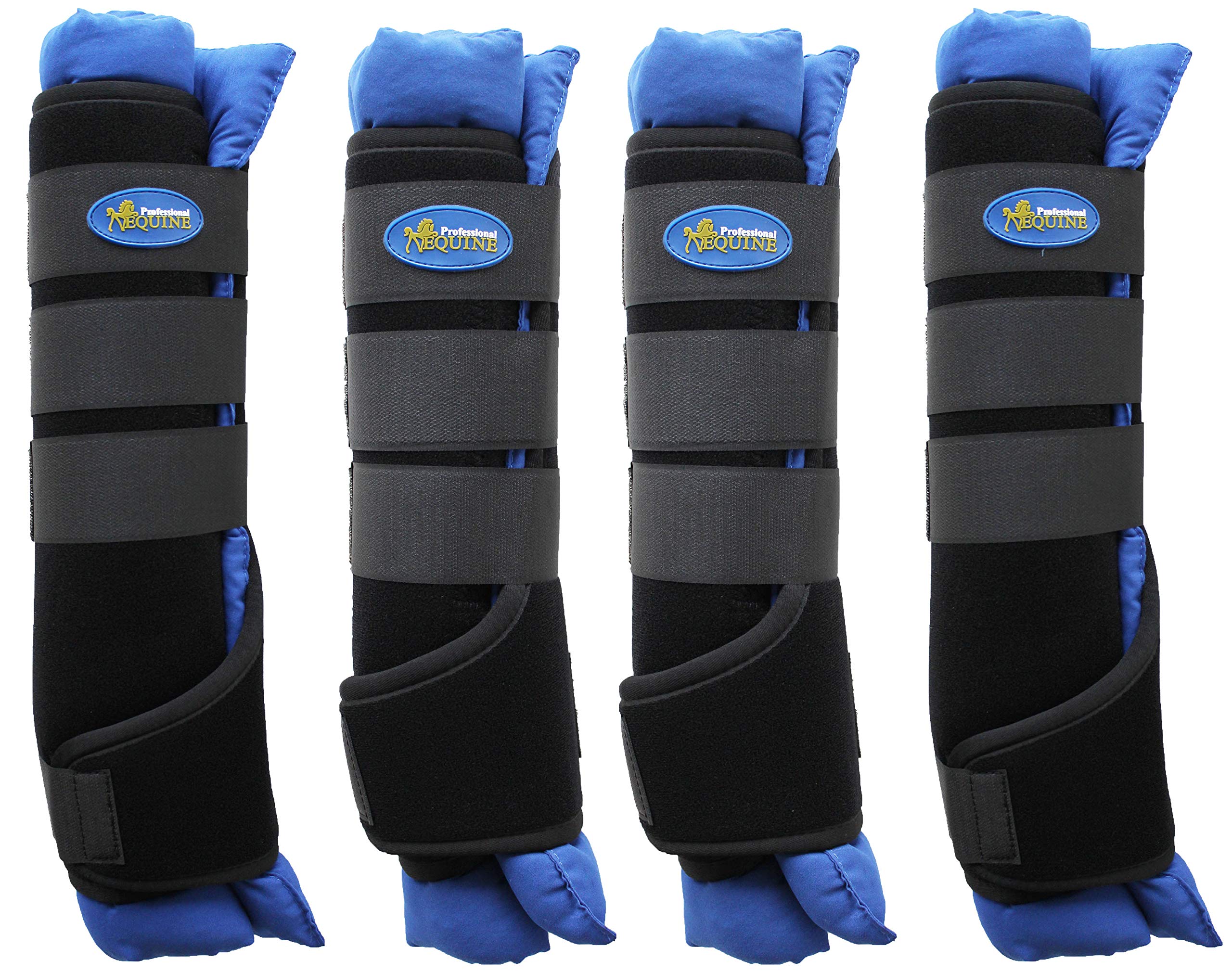 Horse Stable Shipping Boots Wraps Front Rear 4 PK Leg Care Blue 4120RB