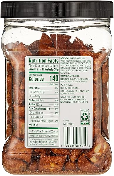 AMAZON GROCERY, PEANUT BUTTER FILLED PRETZELS, 24 OZ