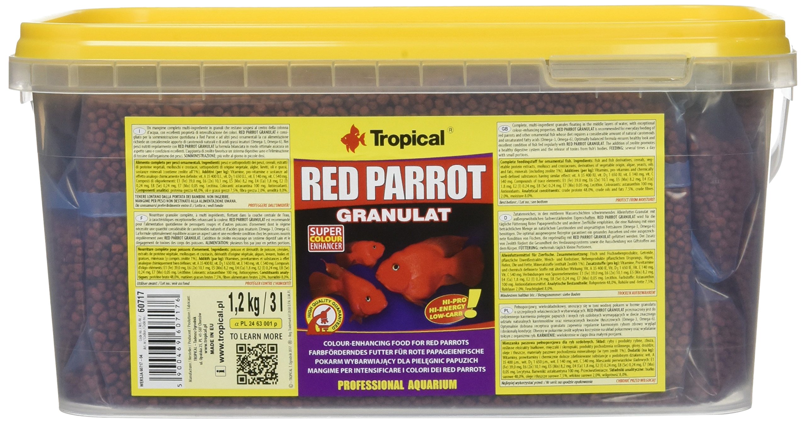 RED PARROT 3L - granules - colour-enhancing granules for red parrot & cichlidae fish