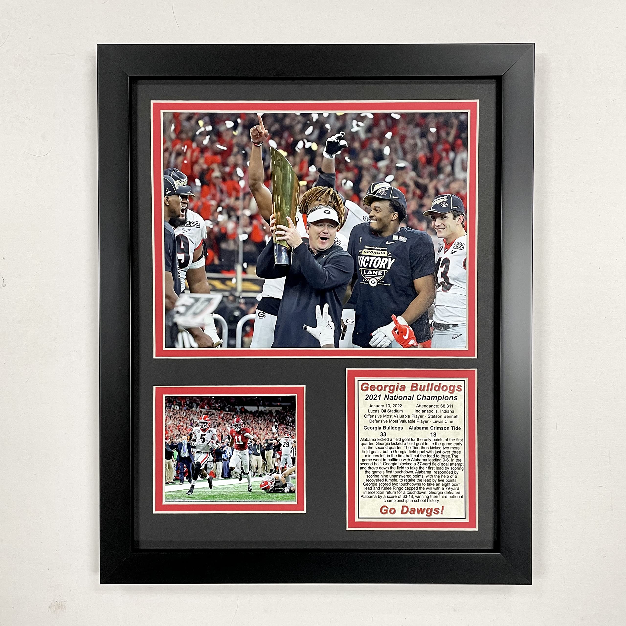 Legends Never Die, Inc. Georgia Bulldogs | 2021 CFP National Champions | 12"x15" Framed Photo Collage (Podium)