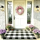 SKYPEA Buffalo Plaid Rug 2'4'' x 3'7'', Black and White Washable Farmhouse Checkered Rug, Non-Slip Indoor Outdoor Floor Mat for Living Room, Bedroom, Entryway, Kitchen, Laundry Room, Patio, Porch