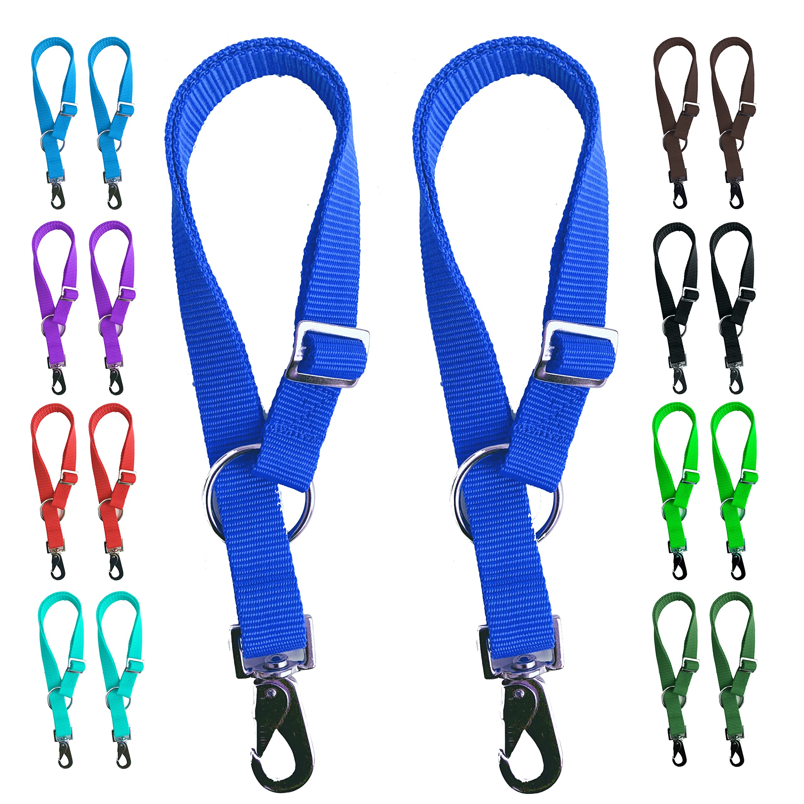 Majestic Ally Pack of 2 Horse Water Bucket Strap Hangers - Adjustable 18” to 30” Length – Practical and Easy Design for Indoor or Outdoor Use (Royal Blue) — image 1