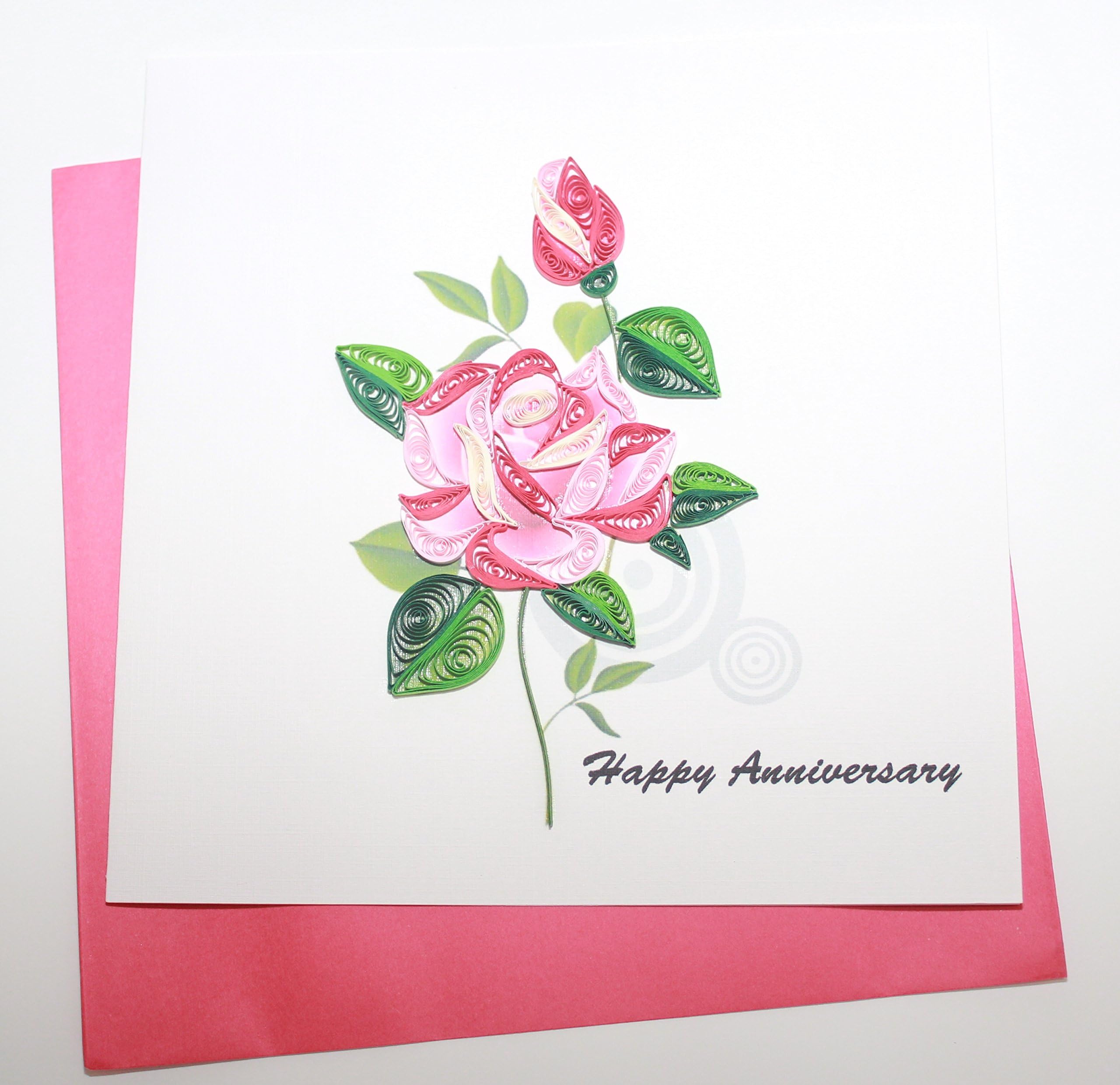 Handmade Quilling Card: Happy Anniversary card