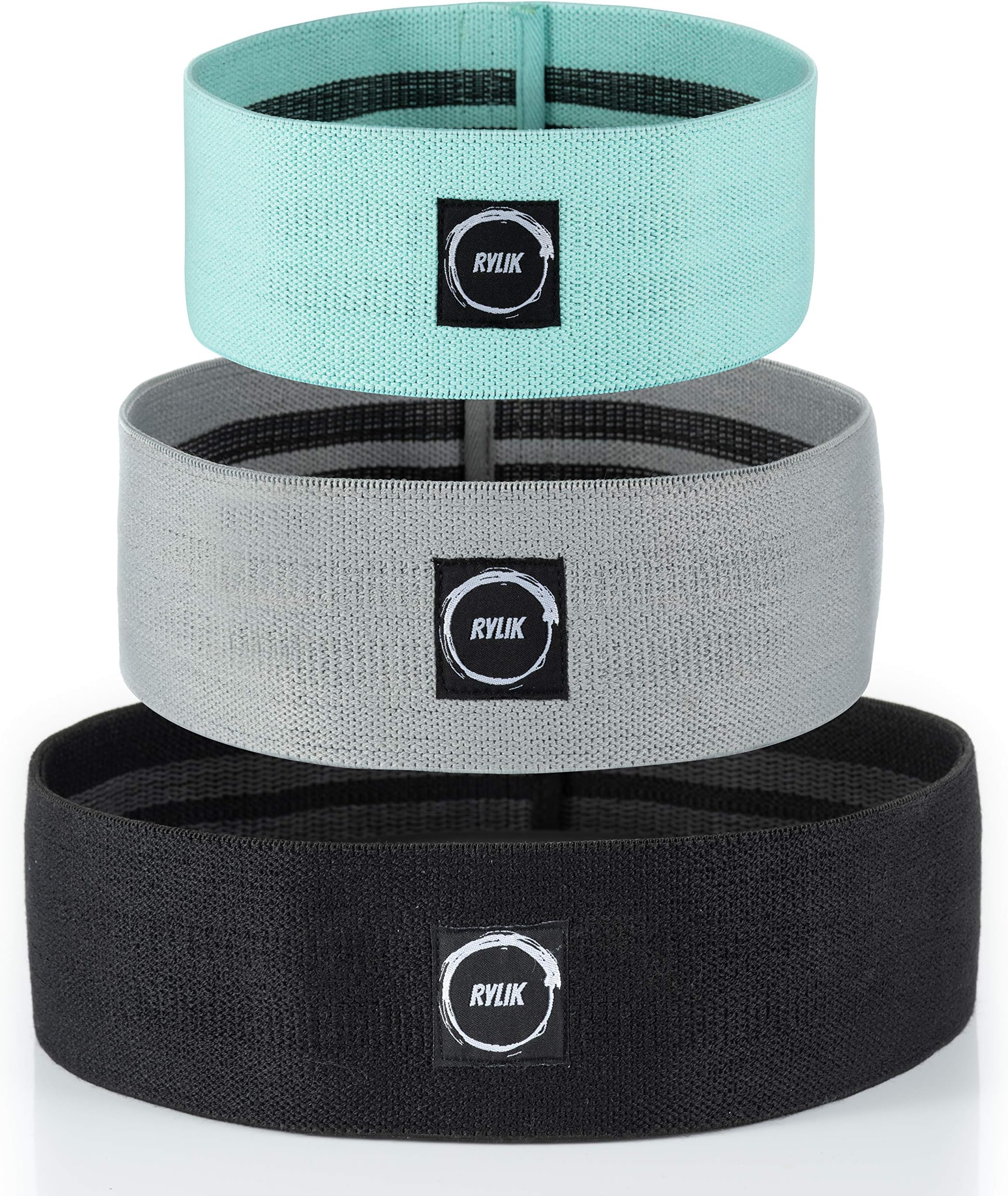 Rylik Booty Band : Fabric Resistance Bands for Glute Exercise, Fitness and Workout | Yoga, Pilates, CrossFit, Physiotherapy and Recovery | Large, Medium, Small | Men and Women