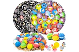 EASESEC Bath Bombs for Kids, 28 Bath Bombs with Toy Inside, Gentle and Kid Safe Bubble Bath Fizzies, Birthday or Easter Gift for Girls and Boys