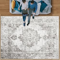 Area Rug 9x12 Vintage Rug: Large Washable Indoor