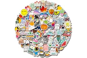 GREINGWAYS 100 Pcs Water Bottle Stickers, Waterproof Stickes for Laptop Skateboard Notebook Vsco Vinyl Cute Aesthetic Stickers for Car Decal Phone Kids Party Favors Stickers for Kids Teens Girls