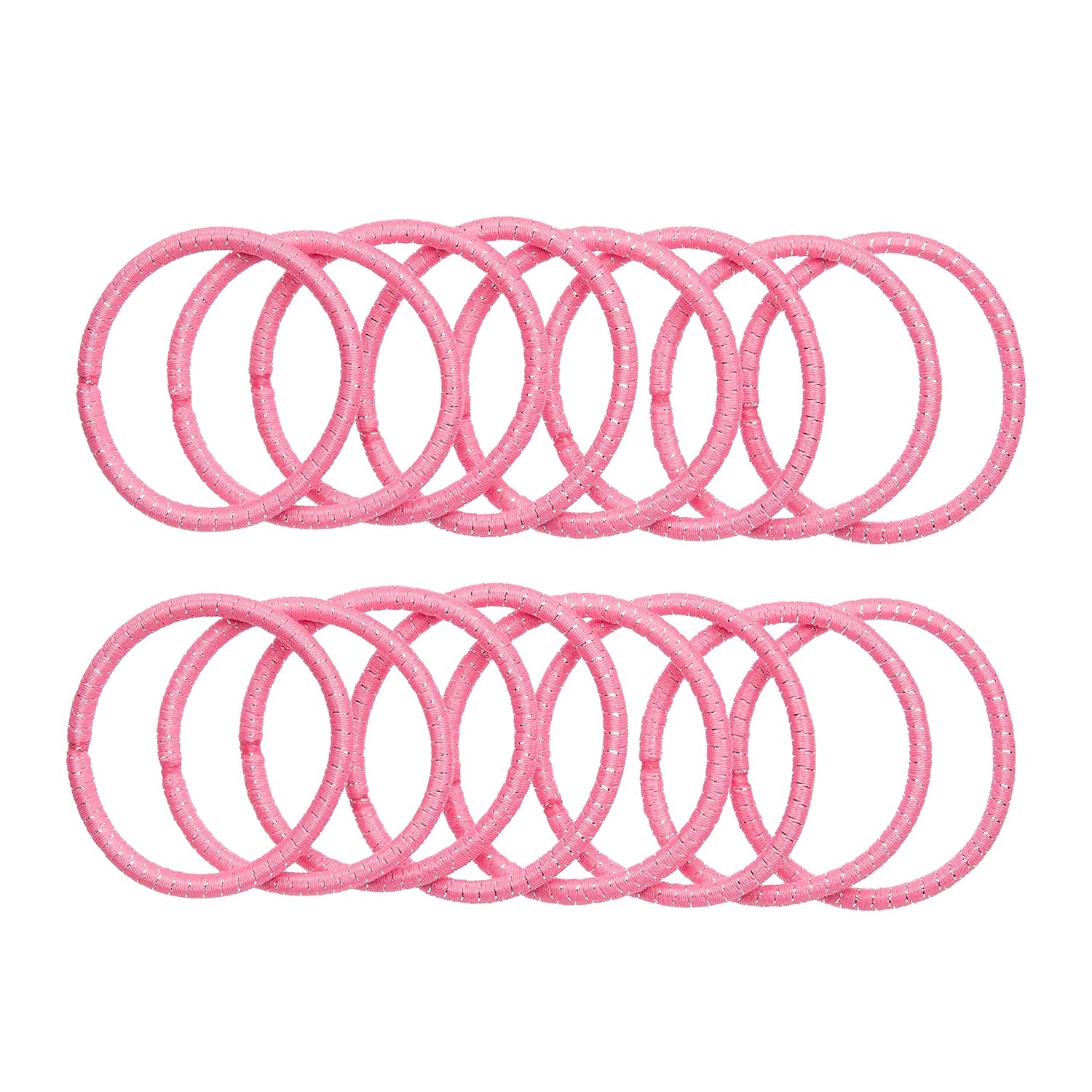 Amazon Brand Solimo Women's Rubber Bands, Thin, Pink, Pack of 16
