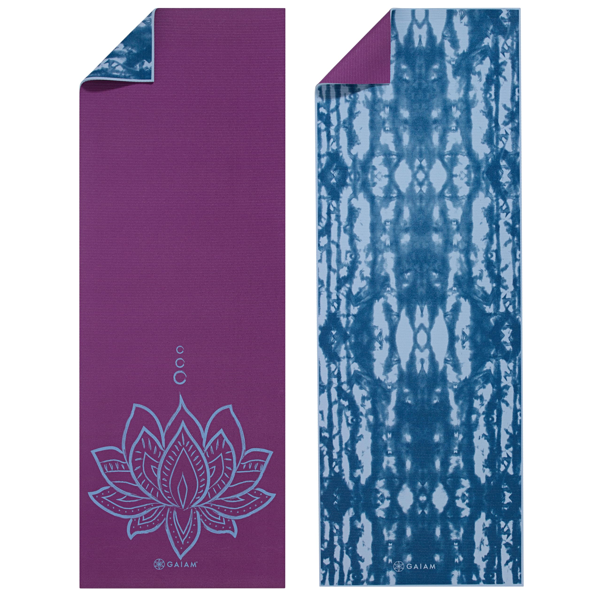 Gaiam Yoga Mat - Premium 6mm Print Reversible Extra Thick Non Slip Exercise & Fitness Mat for All Types of Yoga, Pilates & Floor Workouts (68