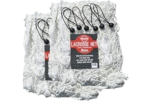 Velocity Heavy Duty Black & White Lacrosse Net - Fits 6’x6’x7’ Goals - Weatherproof, UV Resistant 1000D High-Strength Polyester - Comes with 100+ Feet of Lacing Cord and 4 Quick Ties