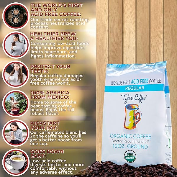 TYLERS COFFEE – 100% GROUND ARABICA FULL FLAVOR – CAFFEINATED – 12 OZ