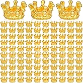 Azefnuhk 100PCS Gold Mini Crown Charms for Jewelry Making, Vintage Crown Beads Bulk, Large Hole Spacer Beads for Crafts, DIY Craft Supplies for Necklace Bracelet Earring Making, Handmade Jewelry