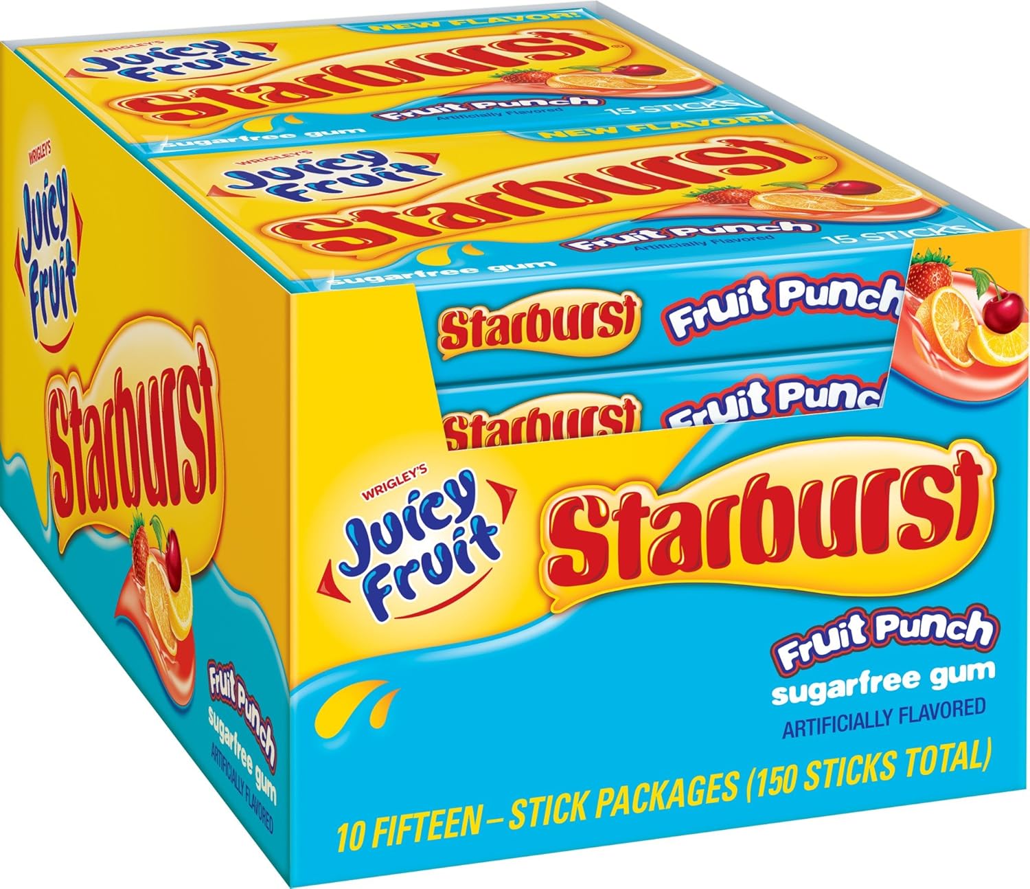 Wrigley's Juicy Fruit Starburst Fruit Punch Sugar Free Gum 15 Stick 39