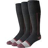 Amazon Essentials Men's Knee High Graduated Compression Socks, Over The Calf, Support for Legs and Travel, 3 Pairs