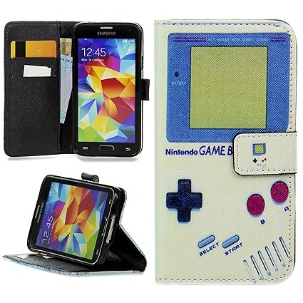 Handy Lux® Schutz Hülle Tasche Kartenfächer Flip Case Etui Cover Involto Motiv Design Hülle BookStyle für Samsung Galaxy S5 /