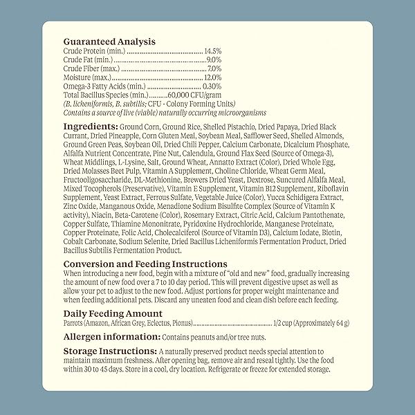 KAYTEE FOOD FROM THE WILD NATURAL PET PARROT FOOD, 2.5 POUND